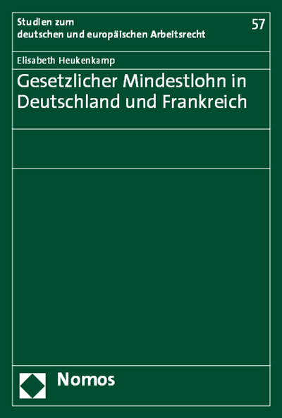 Cover des Buchs: Gesetzlicher Mindestlohn in Deutschland und Frankreich