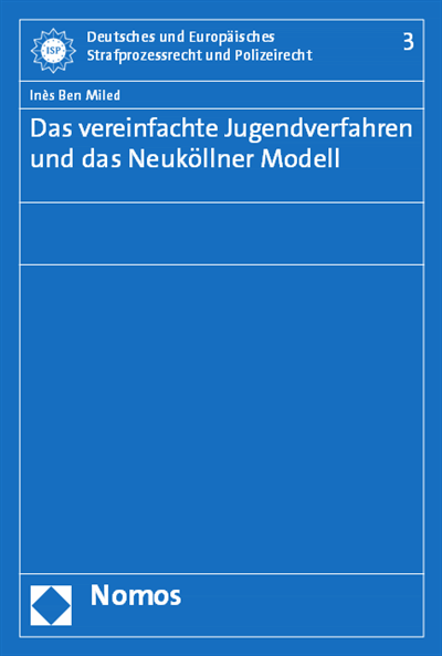 Cover des Buchs: Das vereinfachte Jugendverfahren und das Neuköllner Modell