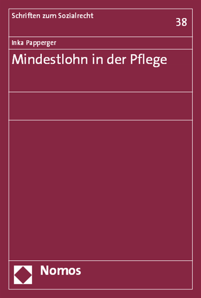Cover of book: Mindestlohn in der Pflege