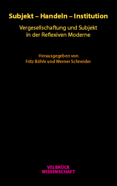 Cover of book: Subjekt - Handeln - Institution