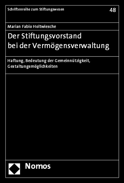 Cover of book: Der Stiftungsvorstand bei der Vermögensverwaltung