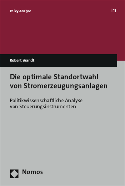 Cover des Buchs: Die optimale Standortwahl von Stromerzeugungsanlagen