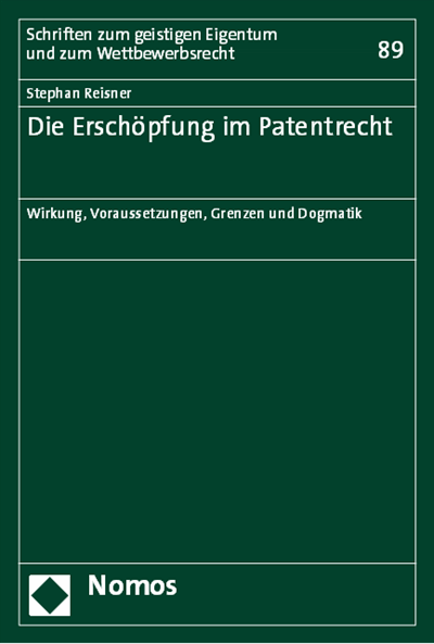 Cover des Buchs: Die Erschöpfung im Patentrecht