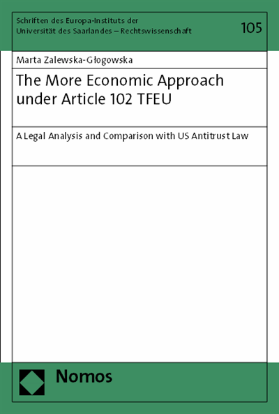Cover of book: The More Economic Approach under Article 102 TFEU