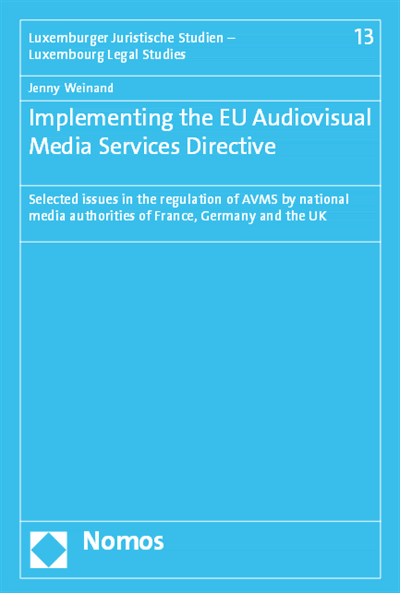 Cover des Buchs: Implementing the EU Audiovisual Media Services Directive