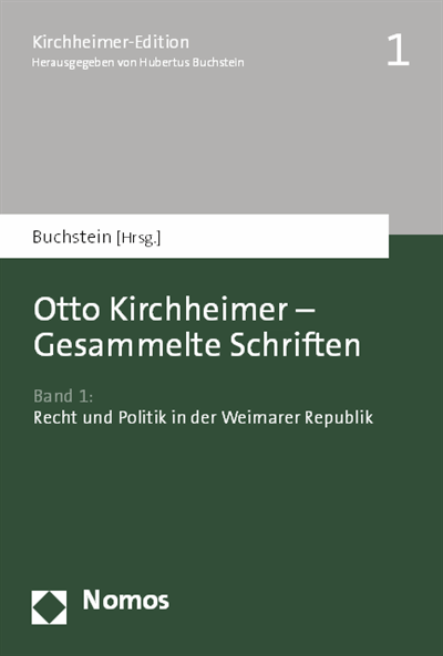Cover of book: Otto Kirchheimer - Gesammelte Schriften