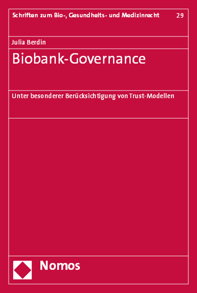 Cover des Buchs: Biobank-Governance