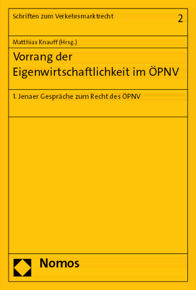 Cover of book: Vorrang der Eigenwirtschaftlichkeit im ÖPNV