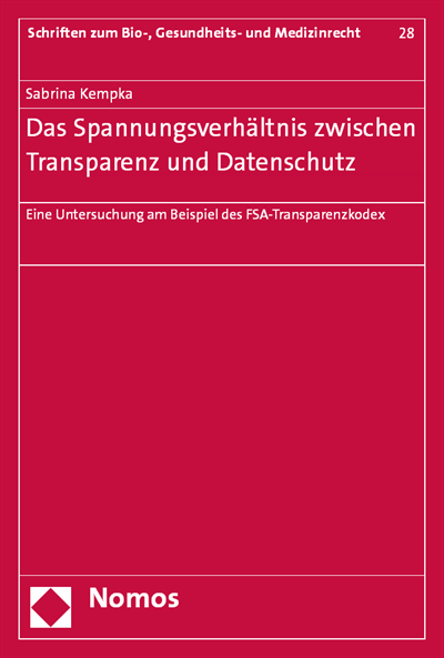 Cover des Buchs: Das Spannungsverhältnis zwischen Transparenz und Datenschutz