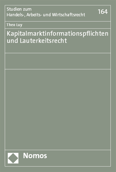 Cover des Buchs: Kapitalmarktinformationspflichten und Lauterkeitsrecht