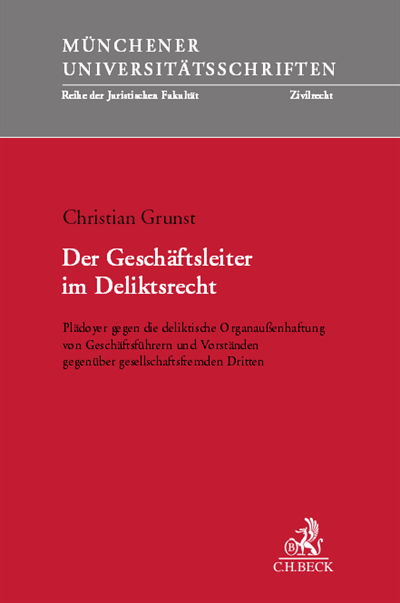 Cover des Buchs: Der Geschäftsleiter im Deliktsrecht