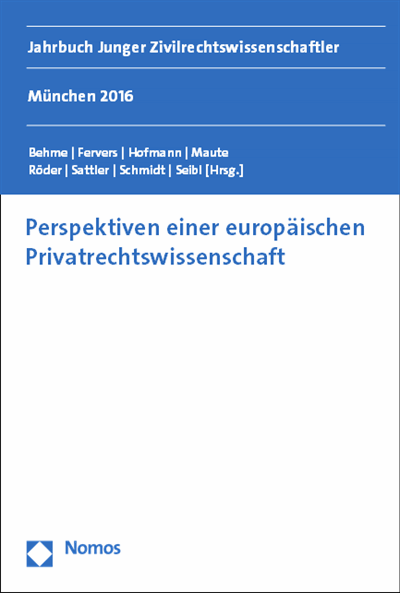 Cover des Buchs: Perspektiven einer europäischen Privatrechtswissenschaft