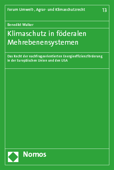 Cover des Buchs: Klimaschutz in föderalen Mehrebenensystemen