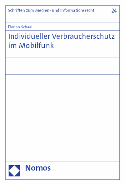 Cover of book: Individueller Verbraucherschutz im Mobilfunk