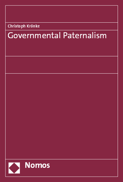 Cover of book: Governmental Paternalism