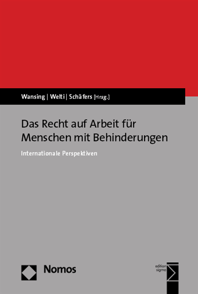 Cover des Buchs: Das Recht auf Arbeit für Menschen mit Behinderungen