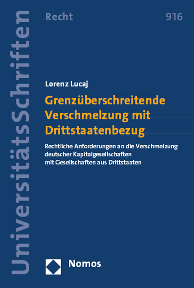 Cover des Buchs: Grenzüberschreitende Verschmelzung mit Drittstaatenbezug