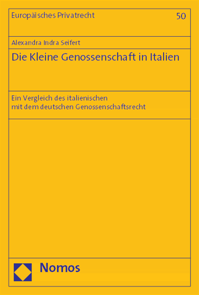 Cover of book: Die Kleine Genossenschaft in Italien