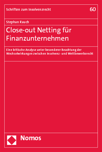 Cover des Buchs: Close-out Netting für Finanzunternehmen