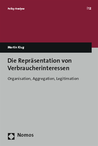 Cover des Buchs: Die Repräsentation von Verbraucherinteressen