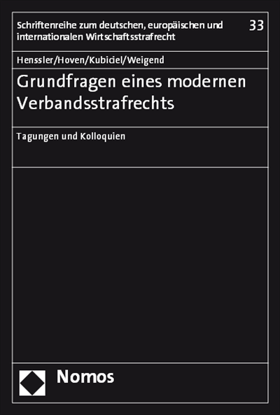 Cover des Buchs: Grundfragen eines modernen Verbandsstrafrechts