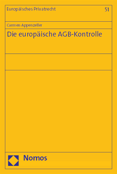 Cover of book: Die europäische AGB-Kontrolle