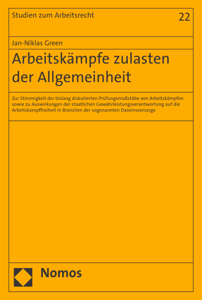 Cover of book: Arbeitskämpfe zulasten der Allgemeinheit