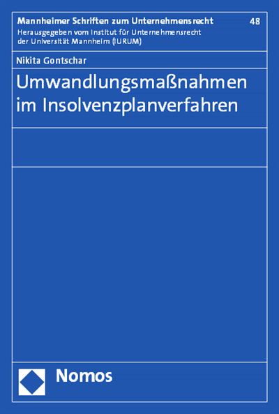 Cover des Buchs: Umwandlungsmaßnahmen im Insolvenzplanverfahren