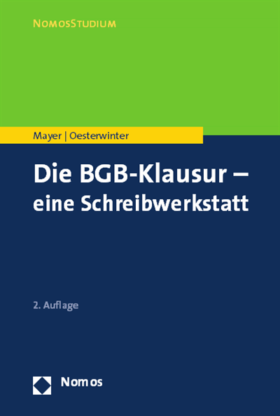 Cover des Buchs: Die BGB-Klausur - eine Schreibwerkstatt