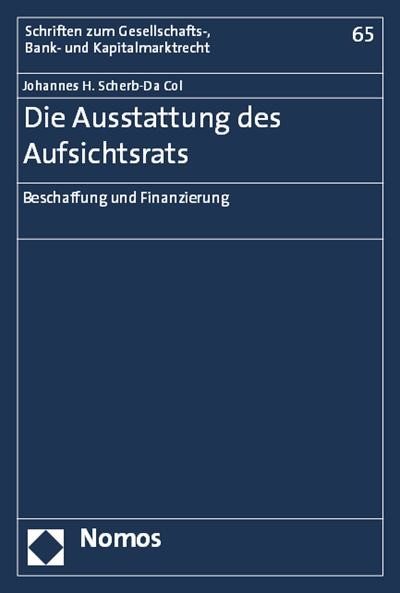 Cover of book: Die Ausstattung des Aufsichtsrats