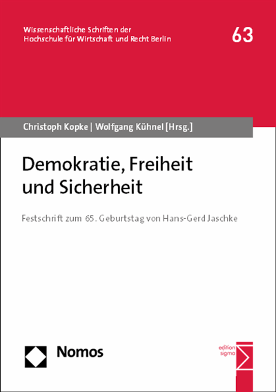 Cover of book: Demokratie, Freiheit und Sicherheit