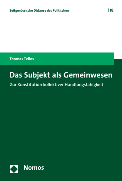 Cover of book: Das Subjekt als Gemeinwesen