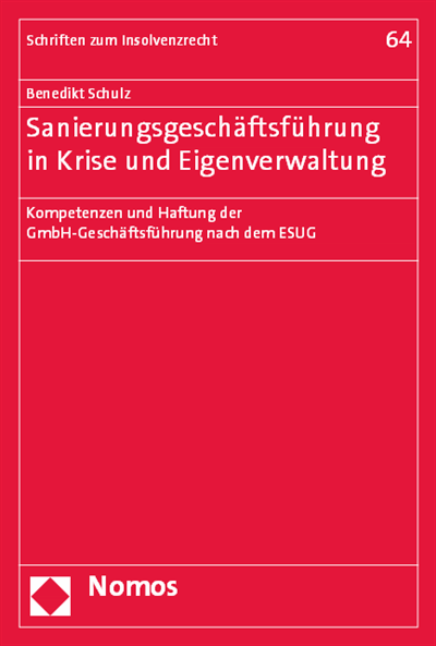 Cover des Buchs: Sanierungsgeschäftsführung in Krise und Eigenverwaltung