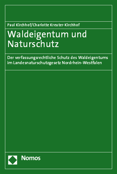 Cover of book: Waldeigentum und Naturschutz