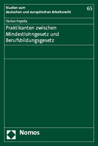 Cover des Buchs: Praktikanten zwischen Mindestlohngesetz und Berufsbildungsgesetz