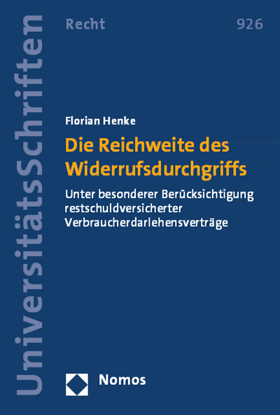 Cover des Buchs: Die Reichweite des Widerrufsdurchgriffs