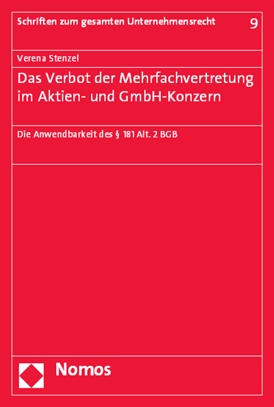 Cover of book: Das Verbot der Mehrfachvertretung im Aktien- und GmbH-Konzern