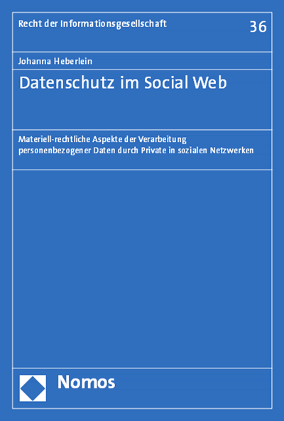 Cover of book: Datenschutz im Social Web