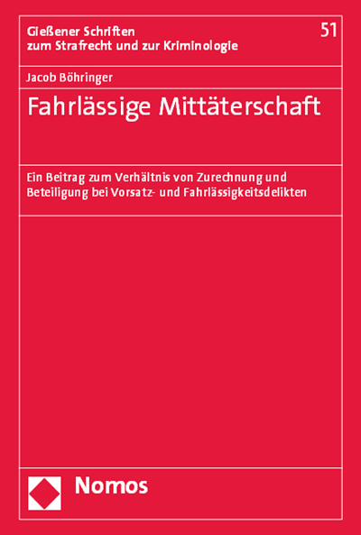 Cover des Buchs: Fahrlässige Mittäterschaft