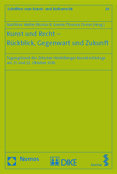 Cover of book: Kunst und Recht - Rückblick, Gegenwart und Zukunft