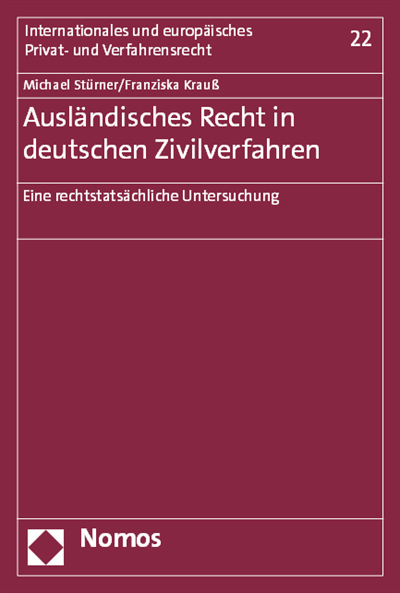 Cover des Buchs: Ausländisches Recht in deutschen Zivilverfahren