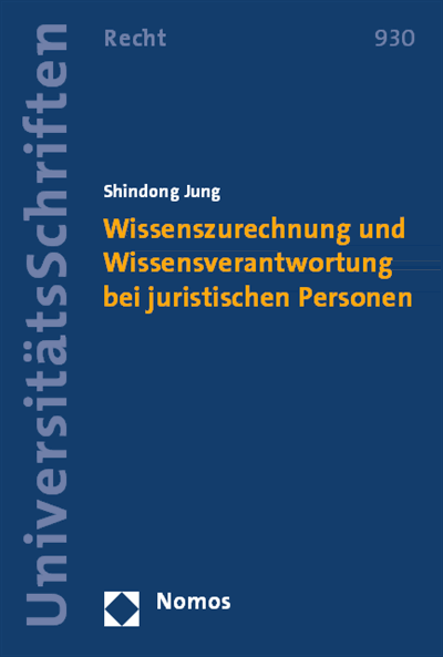 Cover des Buchs: Wissenszurechnung und Wissensverantwortung bei juristischen Personen