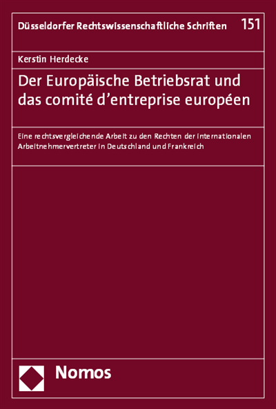 Cover des Buchs: Der Europäische Betriebsrat und das comité d'entreprise européen