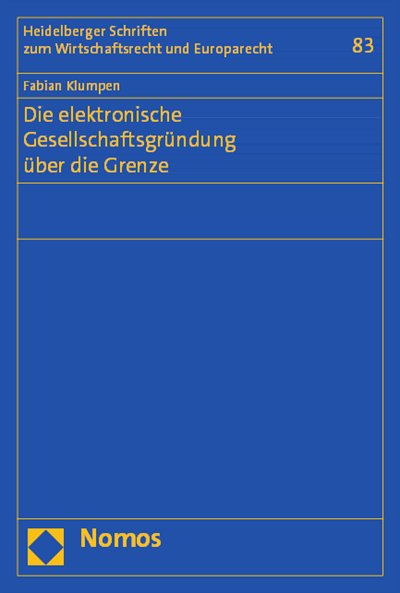 Cover des Buchs: Die elektronische Gesellschaftsgründung über die Grenze
