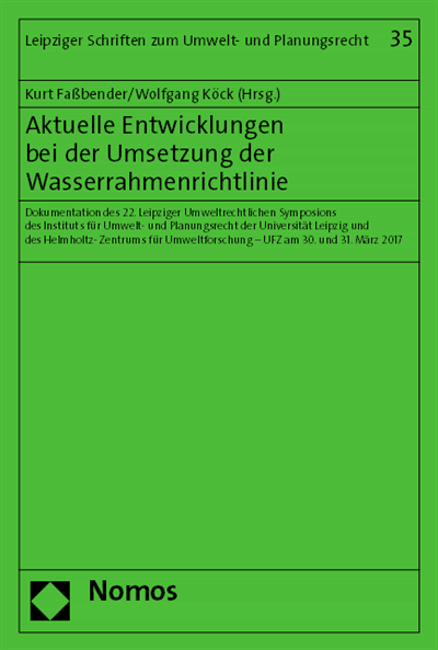 Cover des Buchs: Aktuelle Entwicklungen bei der Umsetzung der Wasserrahmenrichtlinie