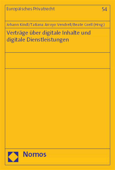Cover of book: Verträge über digitale Inhalte und digitale Dienstleistungen