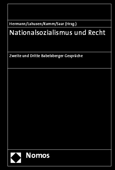 Cover of book: Nationalsozialismus und Recht
