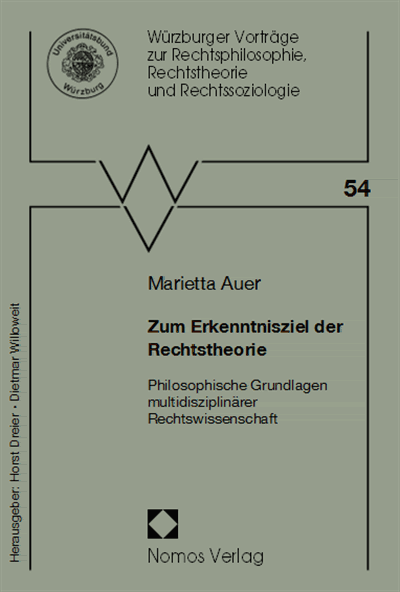 Cover of book: Zum Erkenntnisziel der Rechtstheorie
