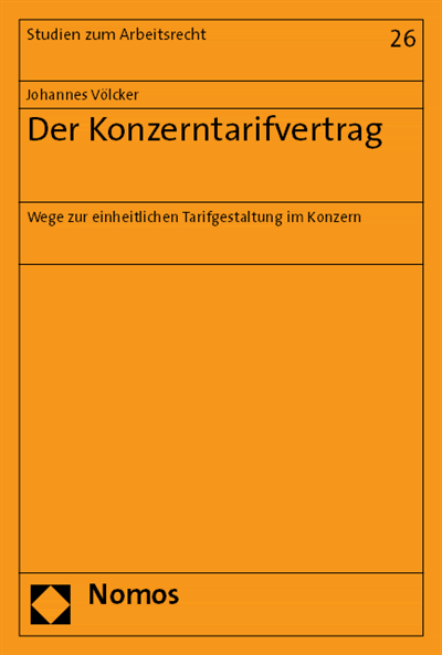 Cover of book: Der Konzerntarifvertrag