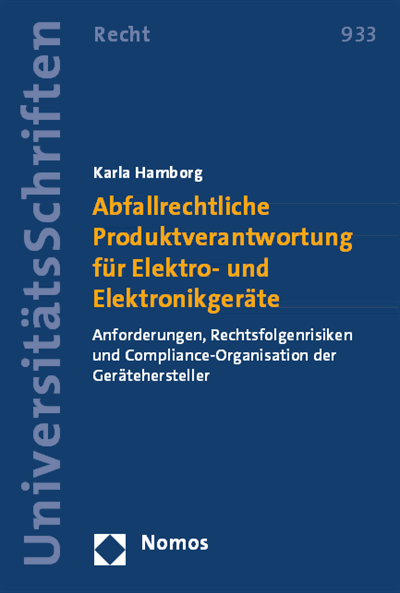 Cover des Buchs: Abfallrechtliche Produktverantwortung für Elektro- und Elektronikgeräte